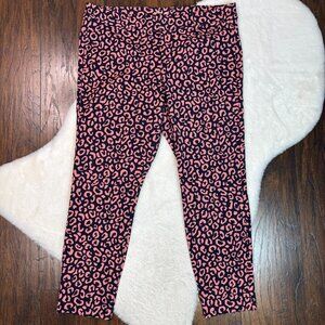 Old Navy Pixie Pants 14 Leopard Blue PinkSkinny Ankle Stretch Cotton Twill